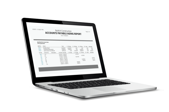 contractors reviewing construction accounting software on a computer