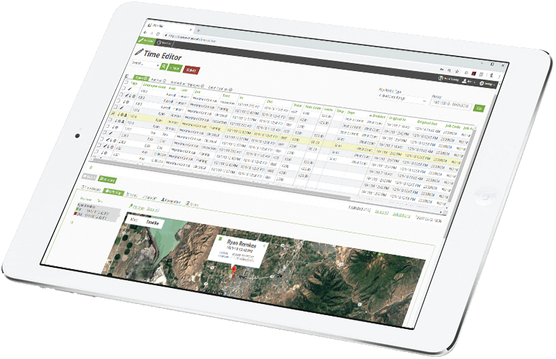 timesheet on a tablet